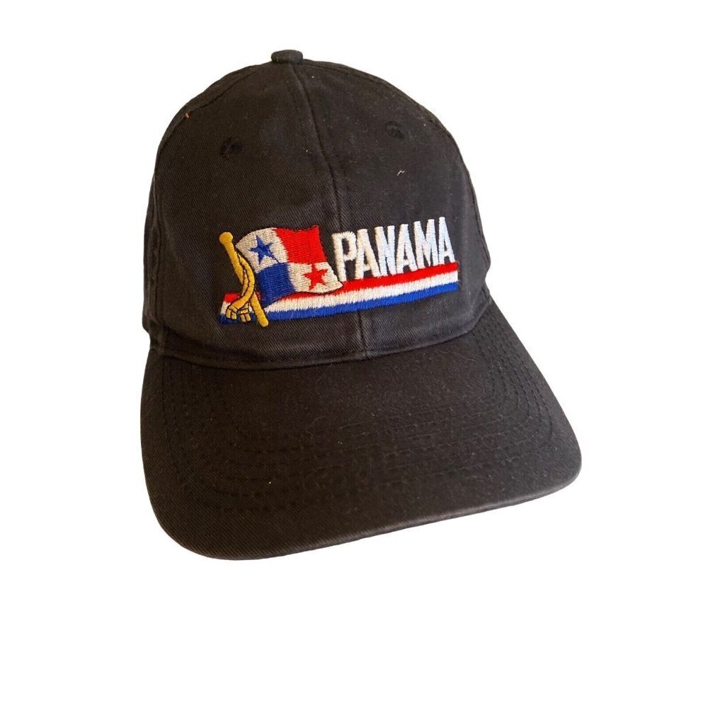 Baseball Cap Black Panama Flag Souvenir Vintage Snapback Cotton OSFA